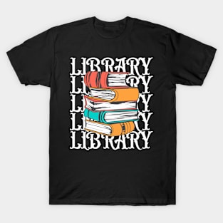 Library Books Typography T-Shirt